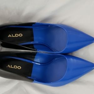 Aldo Black/Blue Block Pumps